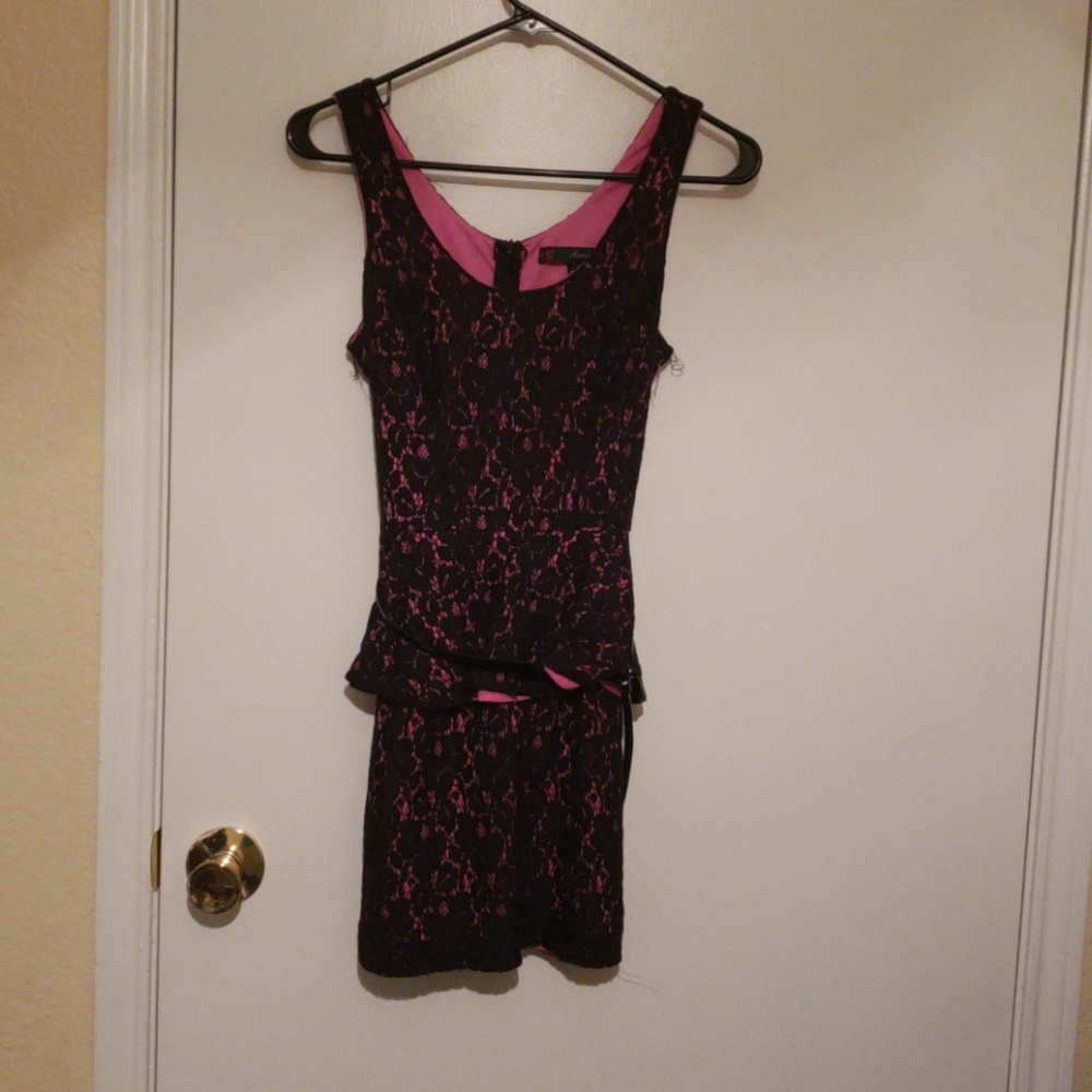 Pink and black dress